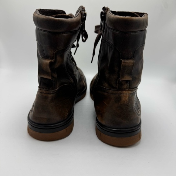 Diesel Tatradium Basket Butch Zip Brown Leather Boots Mens 12 Distressed Grunge - Picture 6 of 13